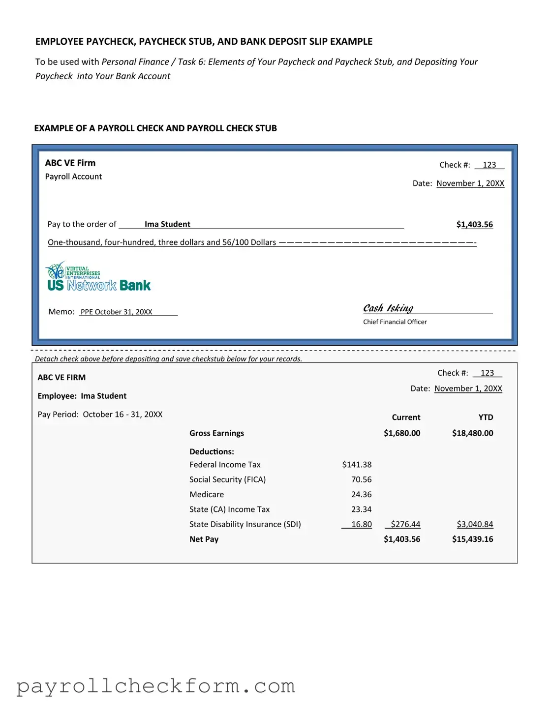 Payroll Check Form